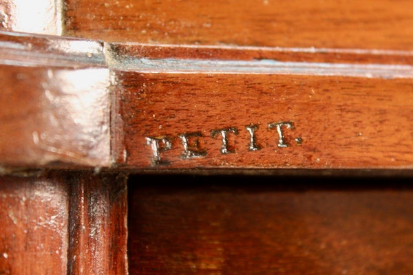 Large Stamped Mahogany Cylinder Desk Small