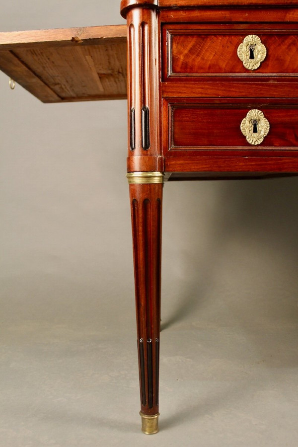 Large Stamped Mahogany Cylinder Desk Small