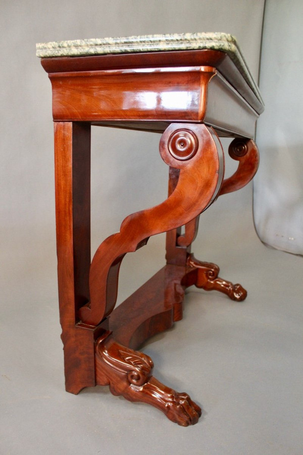 Mahogany Restoration Console with Claw Feet