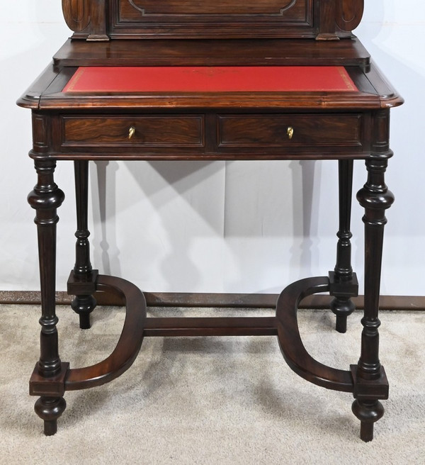 Small Rosewood Vitrine Desk, Napoleon III period - Mid-19th century