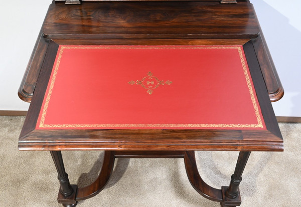 Small Rosewood Vitrine Desk, Napoleon III period - Mid-19th century