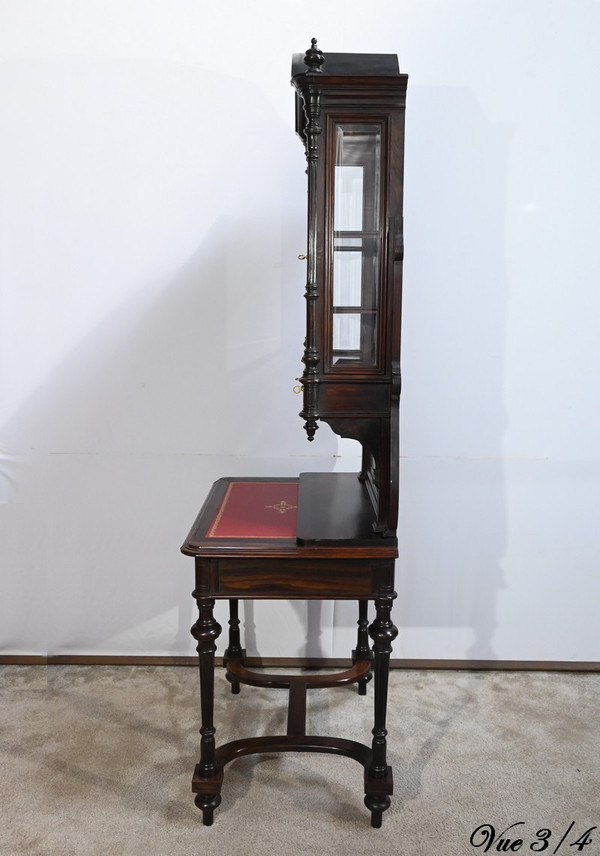 Small Rosewood Vitrine Desk, Napoleon III period - Mid-19th century