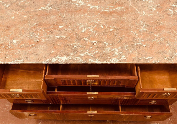 Louis XVI inlaid wood chest of drawers XIX century