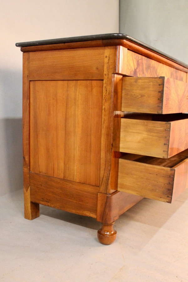 Restoration Burr Walnut Marble-topped Chest of Drawers