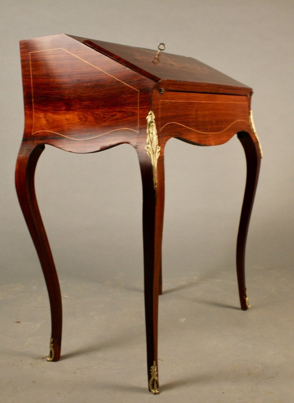 Napoleon III period inlaid sloping desk