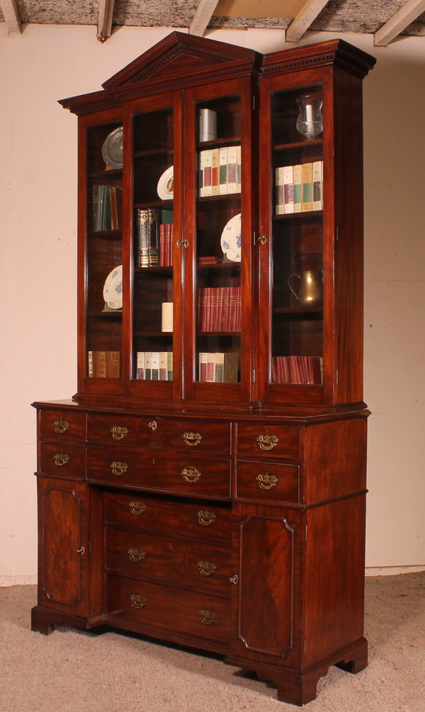 Mahogany Showcase Cabinet Or Library From The 18th Century