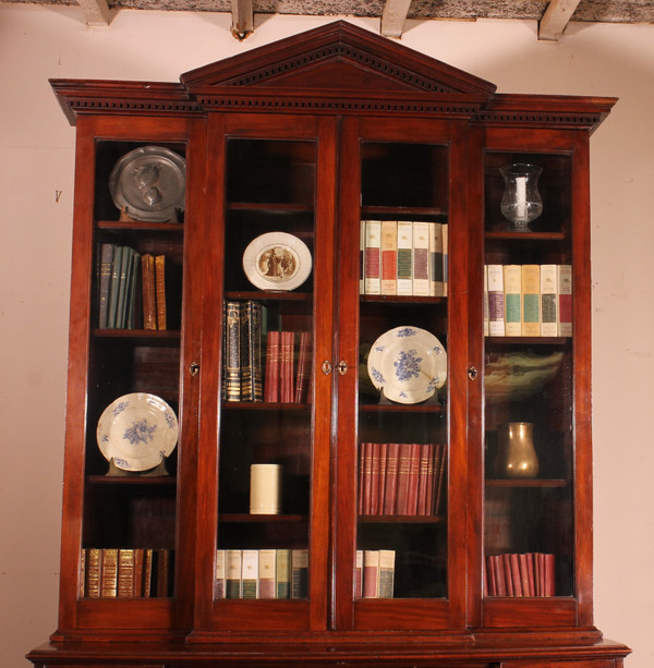 Mahogany Showcase Cabinet Or Library From The 18th Century