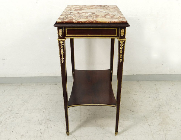 Petite Table De Salon Louis XVI Acajou Marbre Bronze Doré Wedgwood XIXème