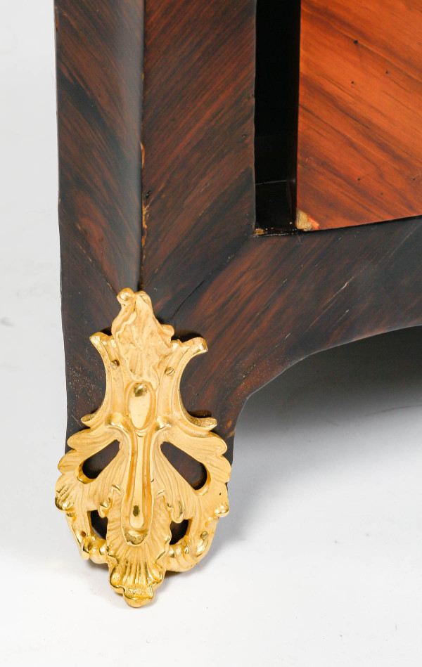 a pair of late 19th century marquetry corner cabinets