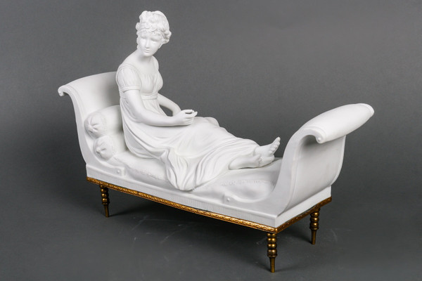 Biscuit sculpture Mme Recamier late 19th century