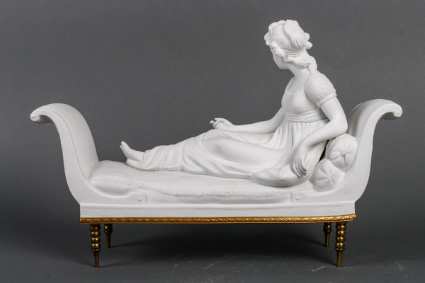 Biscuit sculpture Mme Recamier late 19th century