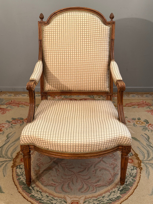 Large Fauteuil d'Epoque Louis XVI Vers 1780 