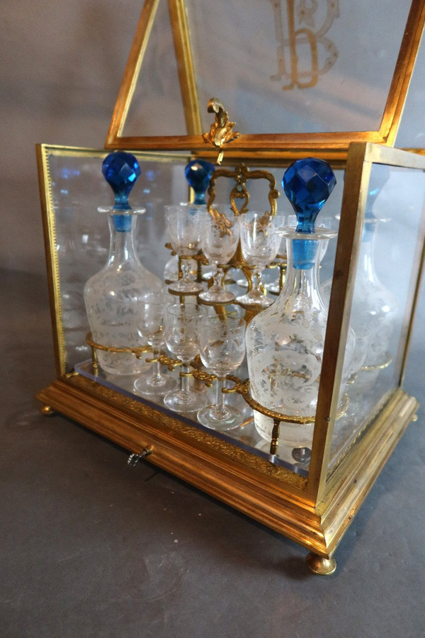 Bronze and glass Liqueur Cellar, Napoleon III period