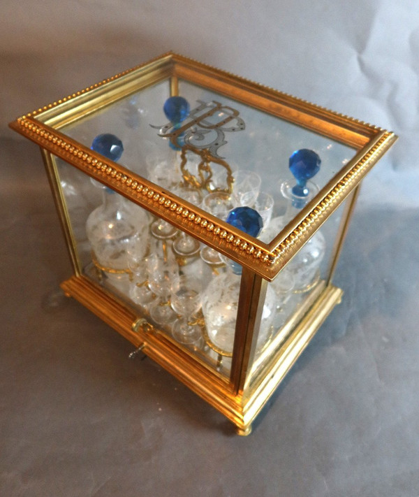 Bronze and glass Liqueur Cellar, Napoleon III period