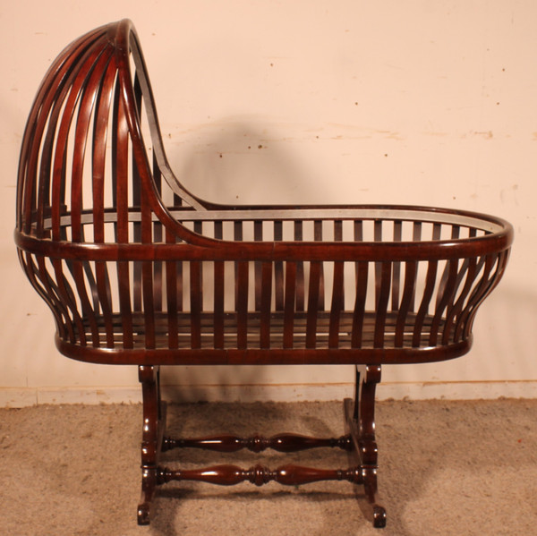 Curved Mahogany Cradle-19th Century