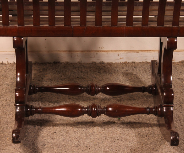 Curved Mahogany Cradle-19th Century