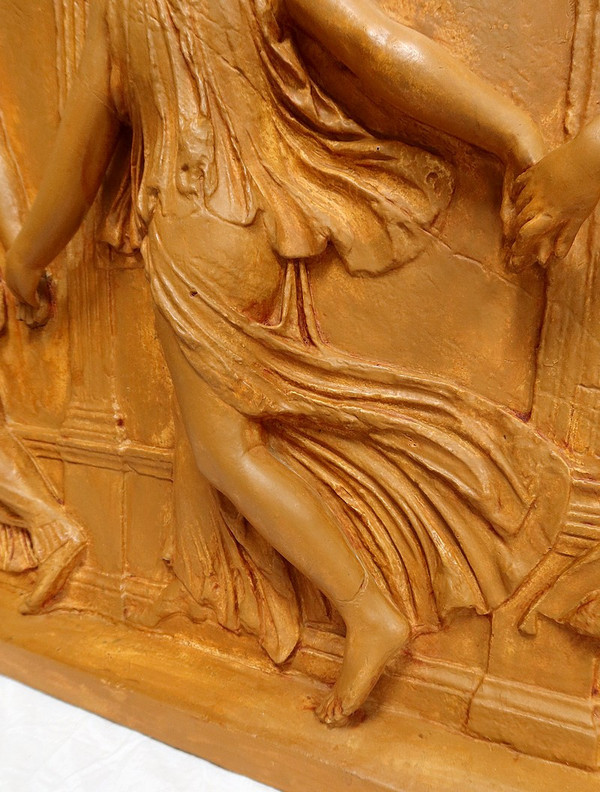 High-Relief Plaster Sculpture, “Dancers of Borghese” – 19th Century