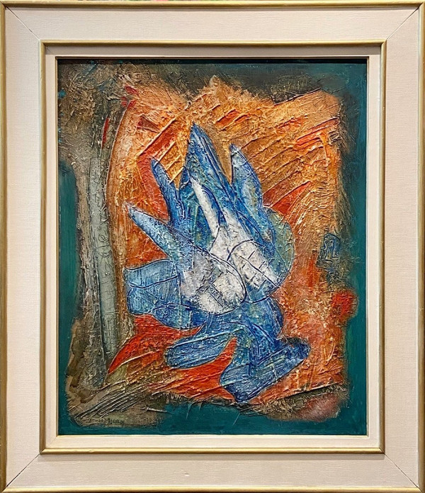 Louis Donnet Said L.D. BJORN (1907-1989), Abstract Composition Painting From the 1950s.