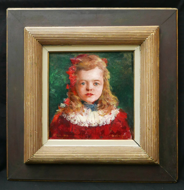 Louis-Charles SPRIET, Ritratto di una bambina vestita di rosso