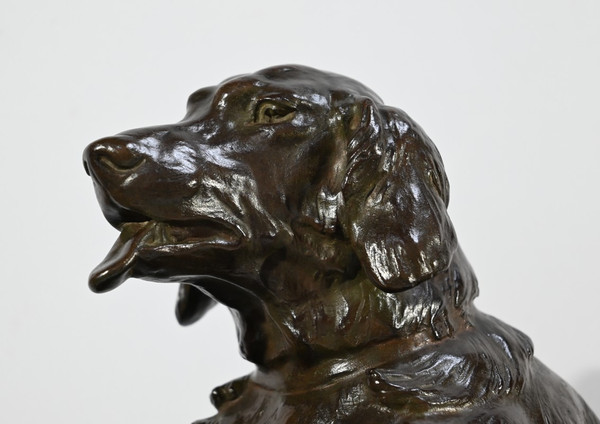 Bronze “The Dog with the Hare”, signed J-E. Masson - Early 20th century