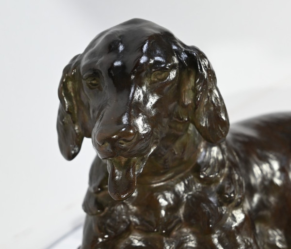 Bronze “The Dog with the Hare”, signed J-E. Masson - Early 20th century