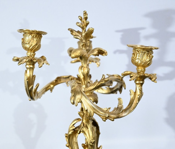 Pair of Gilt Bronze Candelabra, Louis XV style – Late 19th century