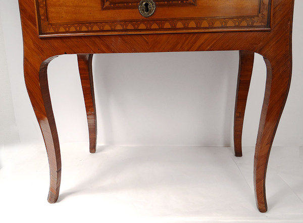 Small Italian Commode Marquetry Rose Wood Phoenix Birds 18th Century