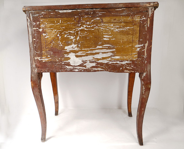 Small Italian Commode Marquetry Rose Wood Phoenix Birds 18th Century