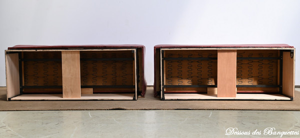 Pair of Faux Leather Bistro Benches – 1970