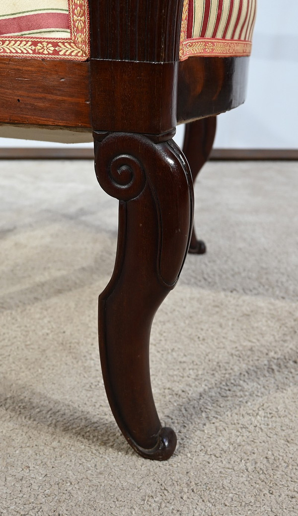 Pair of Armchairs in Solid Cuban Mahogany, Restoration Period – Early 19th Century