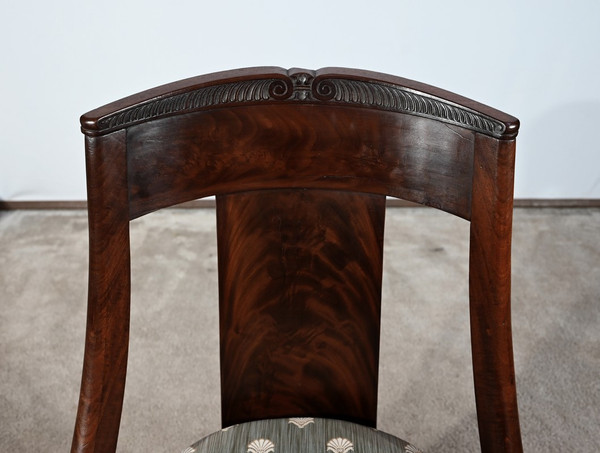 Suite of 4 Gondola Chairs in Cuban Mahogany, Restoration Period – Early 19th Century