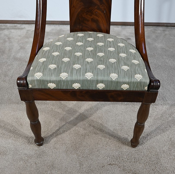 Suite of 4 Gondola Chairs in Cuban Mahogany, Restoration Period – Early 19th Century