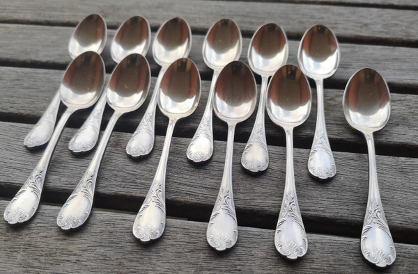 12 mocha spoons model MARLY orfèvrerie Christofle