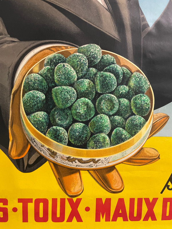 Affiche Publicitaire Originale Pastilles Valda Circa 1940