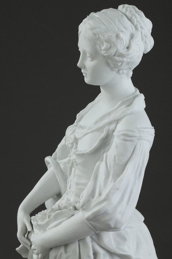 Biscuit Statuette "Young girl with a broken jug"--19th Century Period