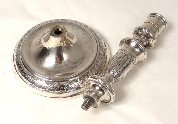 Pair of Louis XIV Community Silver Bronze Candlesticks Torches 17th Century