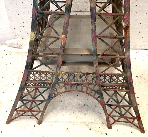 EIFFEL Tower in flat iron and patinated corners 20th century