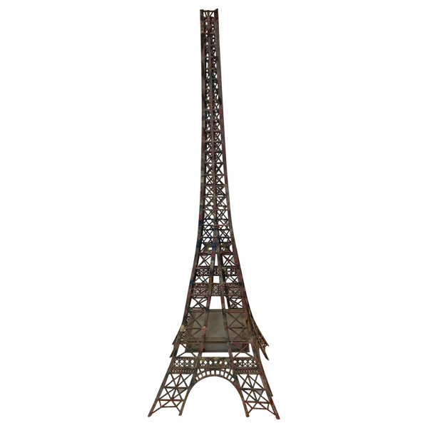 EIFFEL Tower in flat iron and patinated corners 20th century