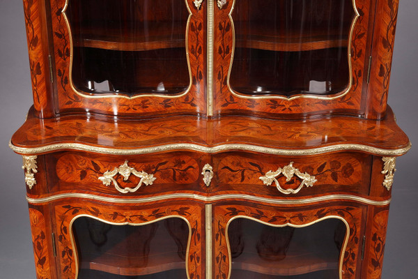 Louis XV-Style Vitrine With Marquetry Decoration