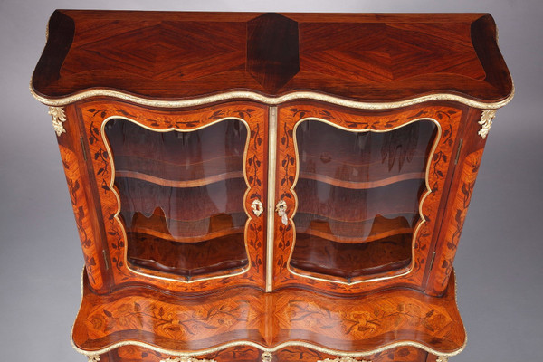 Louis XV-Style Vitrine With Marquetry Decoration