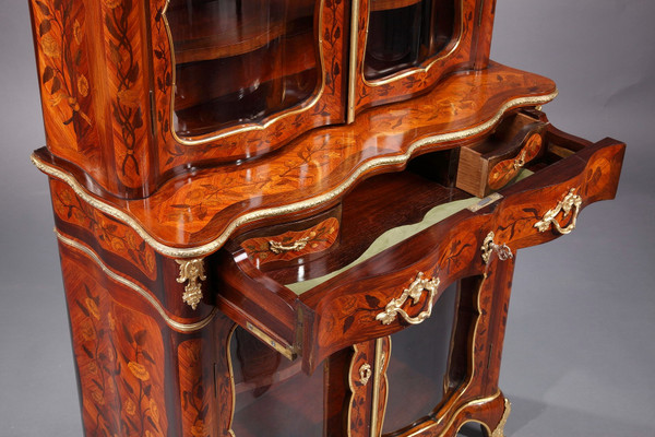 Louis XV-Style Vitrine With Marquetry Decoration