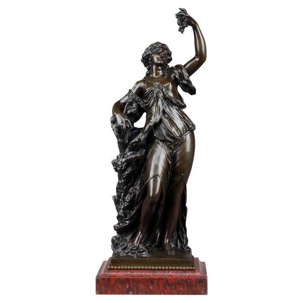 19th Century Bronze Statue "Bacchante"