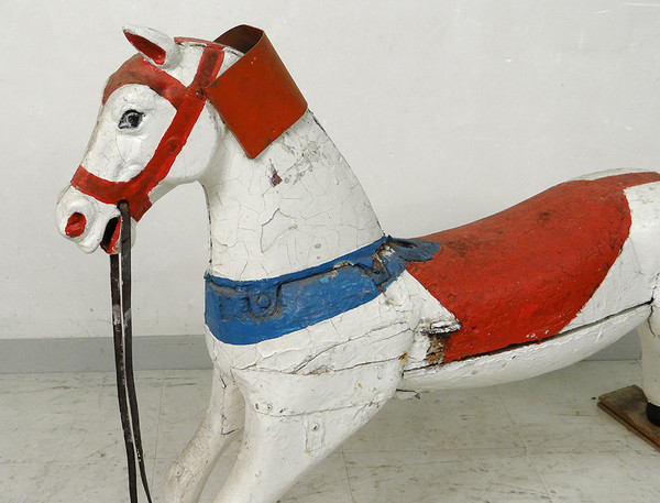 Carroussel Carved Polychrome Wood Carousel Horse 19th Century