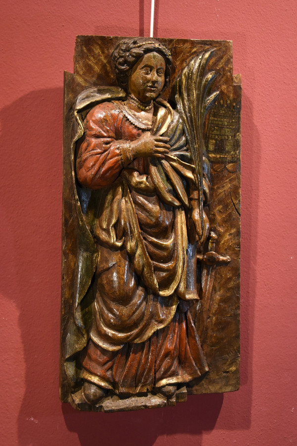 High Relief Panel 'saint Barbara',southern France 16th-17th Century