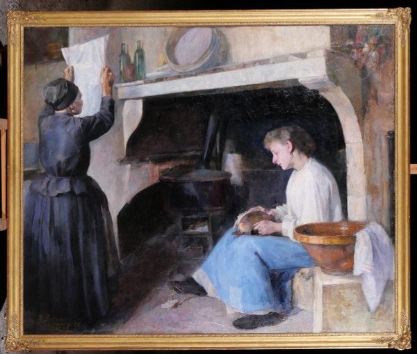 Raphael LEWINSOHN (1863-1923) Frauen in ihrem Inneren, sehr großes Gemälde, 1890