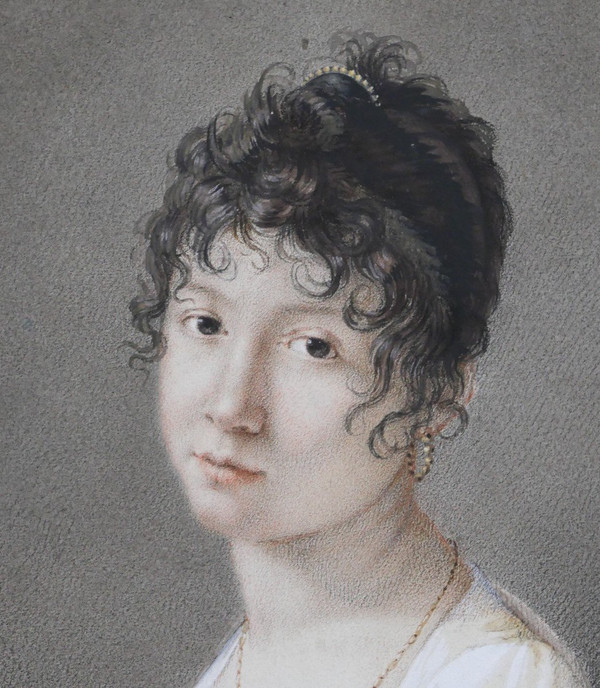 Gaspart-Isaac Delapierre 1780-1811 Portrait of a Woman, drawing, 1805