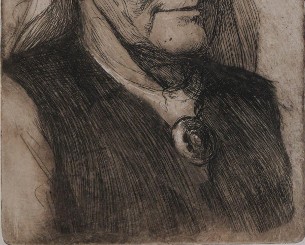 Albert EDELFELT 1854-1905 Portrait of a woman from Ruokolahti (elli jäppinen), engraving