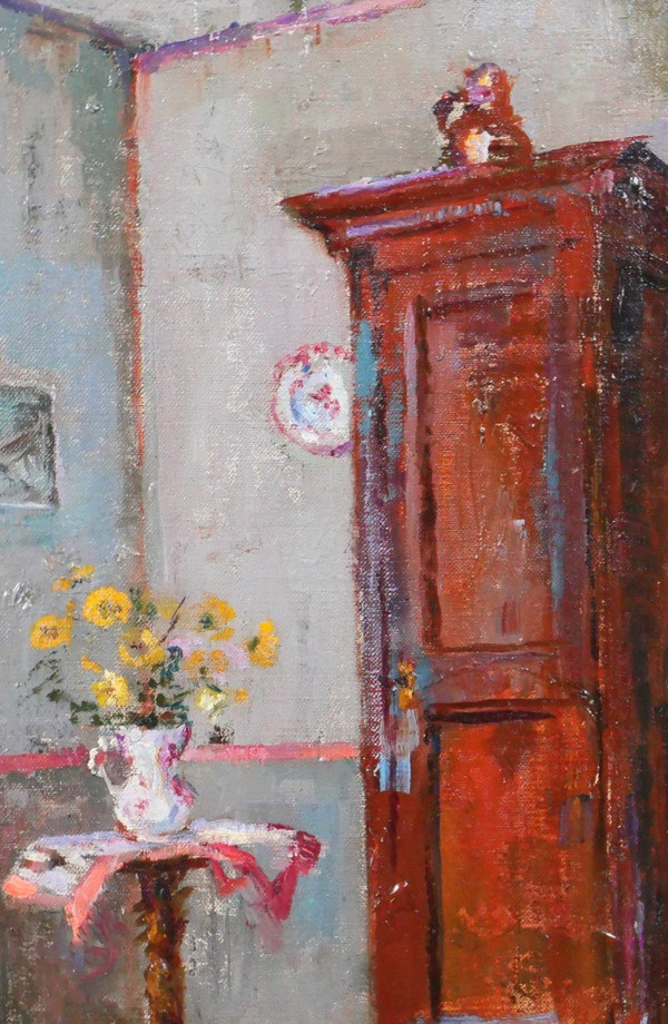 Suzanne MINIER, 1884-1955, Interior with chair, painting, circa 1910