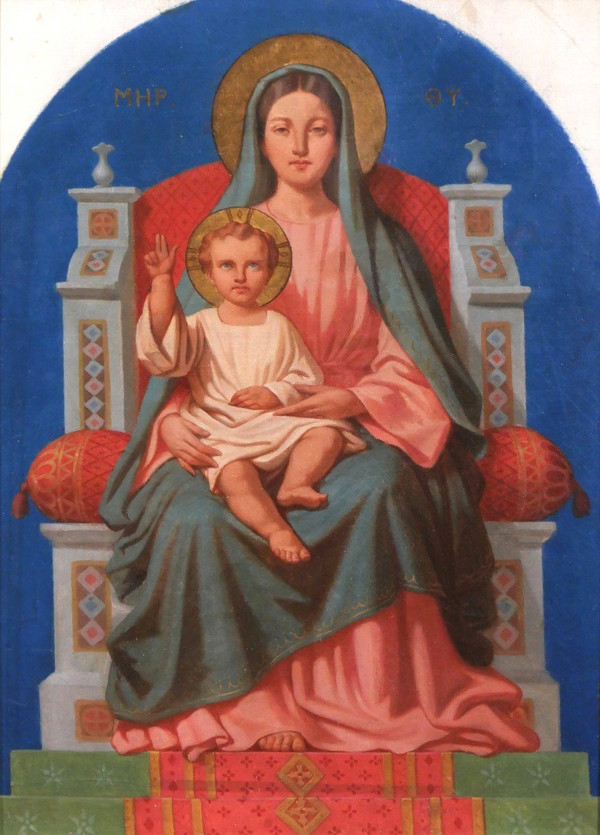 Alexandre DEBELLE 1805-1897 Virgin and Child, project for the Blanchet chapel (Isère), 1847