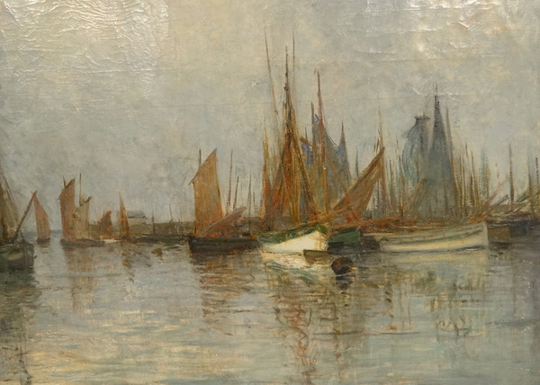 Large HST Marine Henri Callot Boats Sailing Boats Port Belgium Expo Ghent 1913 XXè